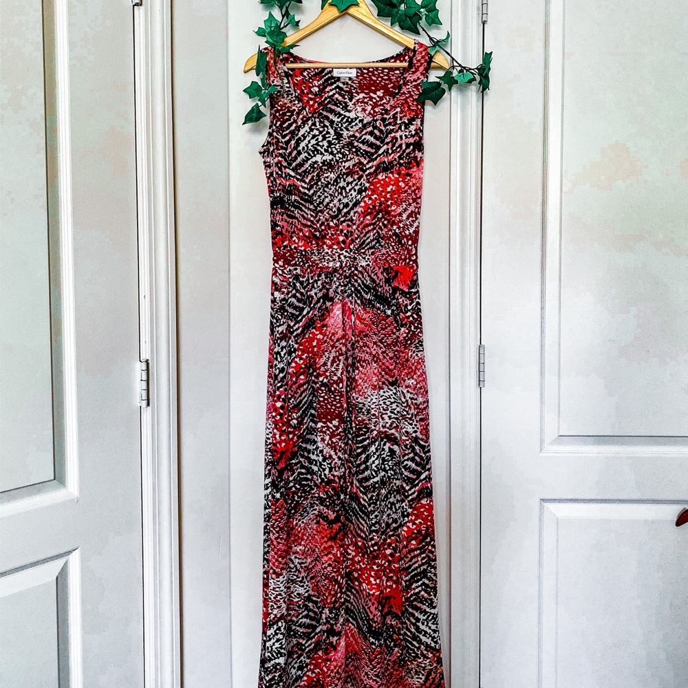Calvin Klein Maxi Animal print dress Size 6